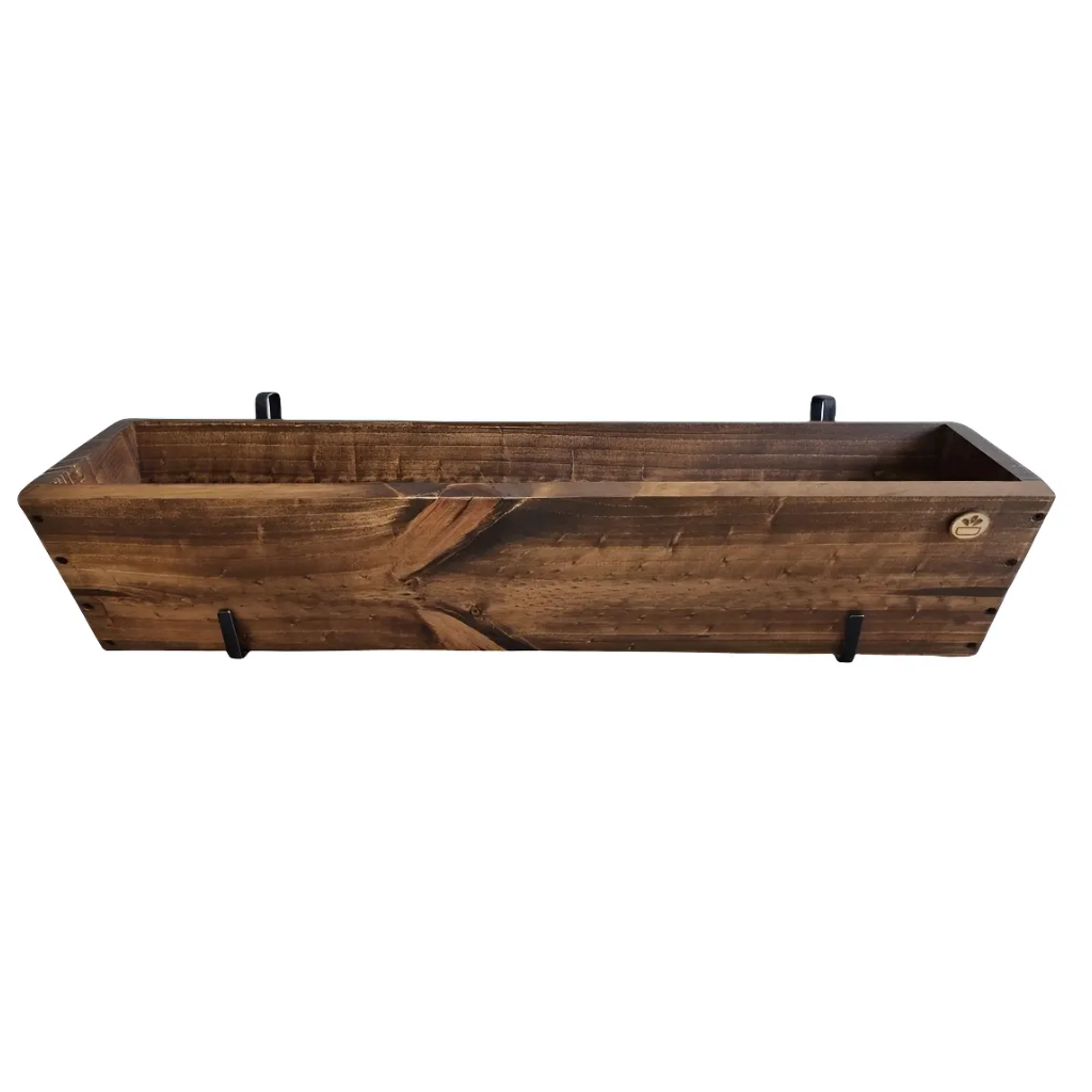 Macetero Balconero De Madera Con Ganchos 80x17x20,5