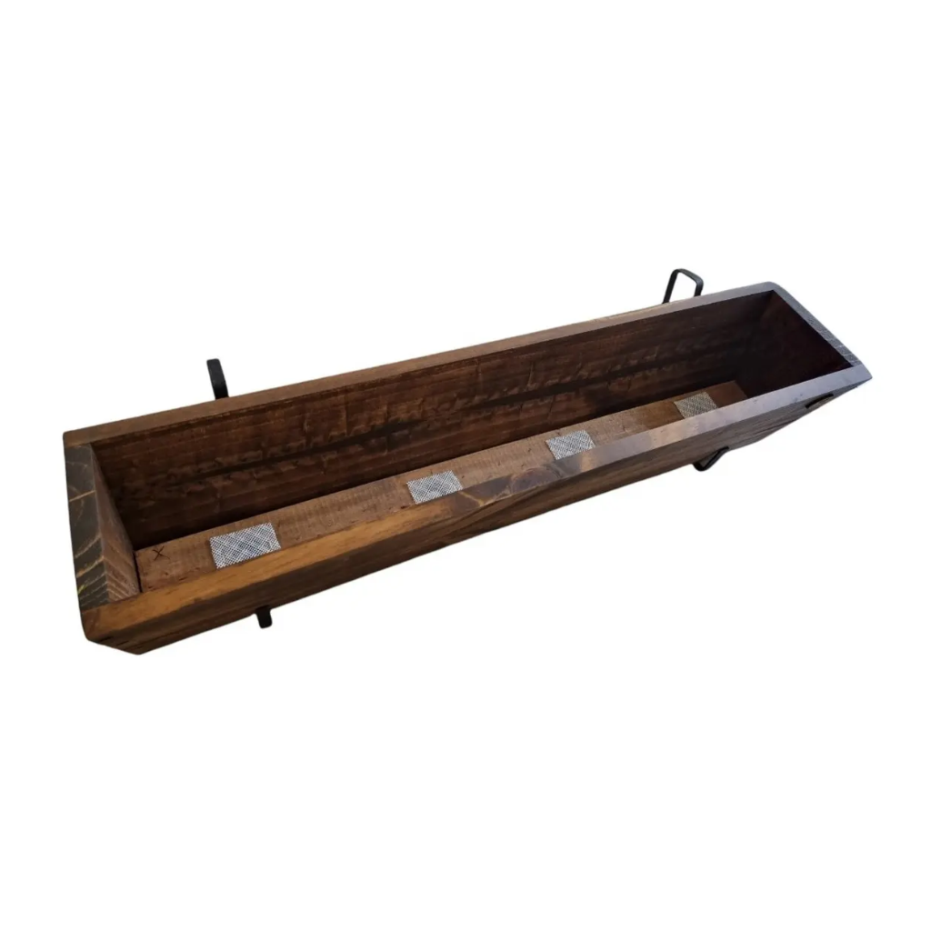 Macetero Balconero De Madera Con Ganchos 80x17x20,5