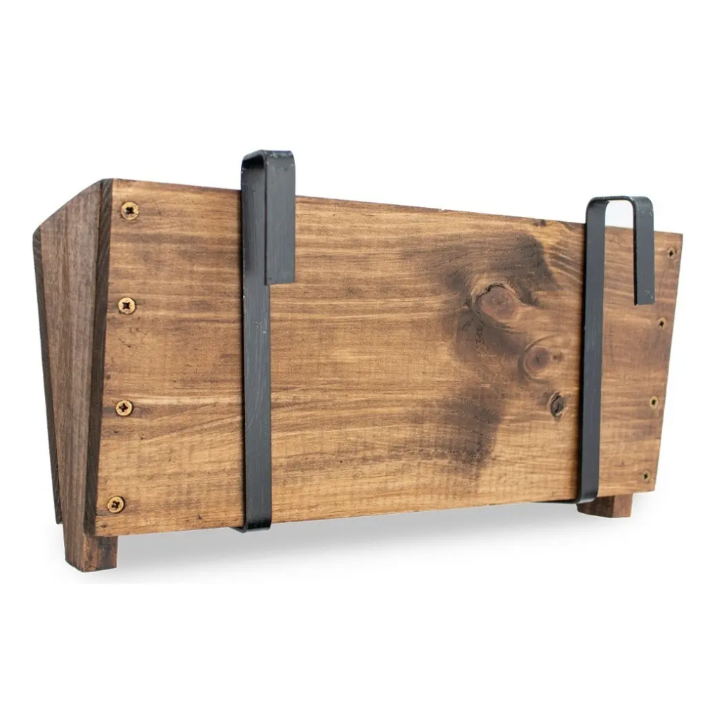 Macetero Balconero De Madera Con Ganchos 80x17x20,5
